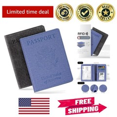 Stylish 2 Pack Vaccine Card Holder and Passport Wallet – RFID Blocking Design
