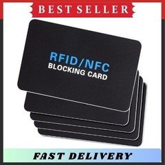 RFID Blocking Card 5 Pack NFC Credit Debit Protector Wallet Security Black
