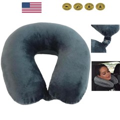 Luxurious Soft Microfiber Neck Pillow – Compact & Machine Washable in Charcoal