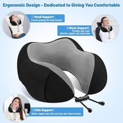 Almohada El Cuello La Cabeza De Espuma Viscoelástica Para Avión Y Viaje Automóvi