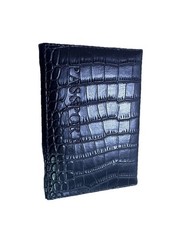 Faux Crocodile Leather Passport Holder Cover Case – Black Travel Wallet