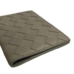 BOTTEGA VENETA Intrecciato Passport Case Gray Leather Size 13.5cm x 9.5cm w/Box