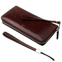 Small Compact Women Wallet RFID Blocking Genuine One Size 3- Waxed Coffee