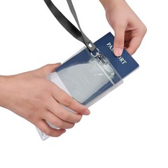 Transparent Passport ID Badge Holder Extra Large 6×4″ with 17″ Neck Clear