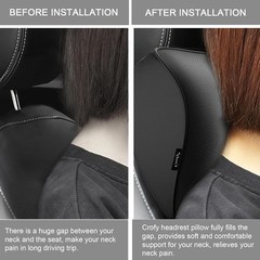 Comfortable Car Neck Support, Memory Foam, Black