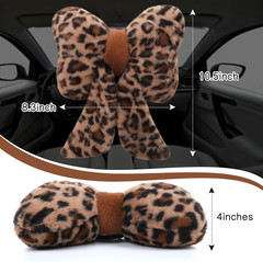 2 Pcs Car Neck Pillow Plush Butterfly Bow Car Headrest Pillow Comfortable Seat N