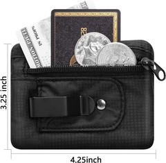 RFID Blocking Clip Stash Pocket, Compact Hidden Travel Belt Wallet for Cards …