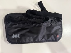 REI Fanny Pack Money Belt Pouch RFID Black Ripstop Nylon Hidden Travel