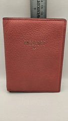 Fossil Pink Leather Passport Holder Wallet Organizer Zippered Pocket Interior