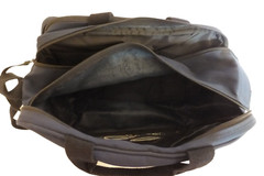 LL Bean Shoulder Bag Messenger Navy Blue Zipper Carry On Embroidered Travel