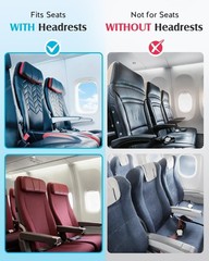 Travel Pillow for Long Flight Airplane, Head Strap Combo with 3D Contoured Sleep