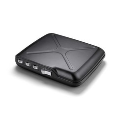 Aluminum code wallet, lockable with a 3 digit code, RFID One Size, Black