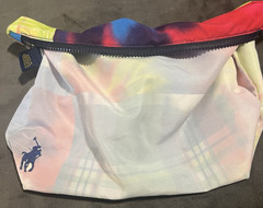 Polo Ralph Lauren Tie-Dye Patchwork Storage Pouch Blue Pony Zipper Cloth Travel