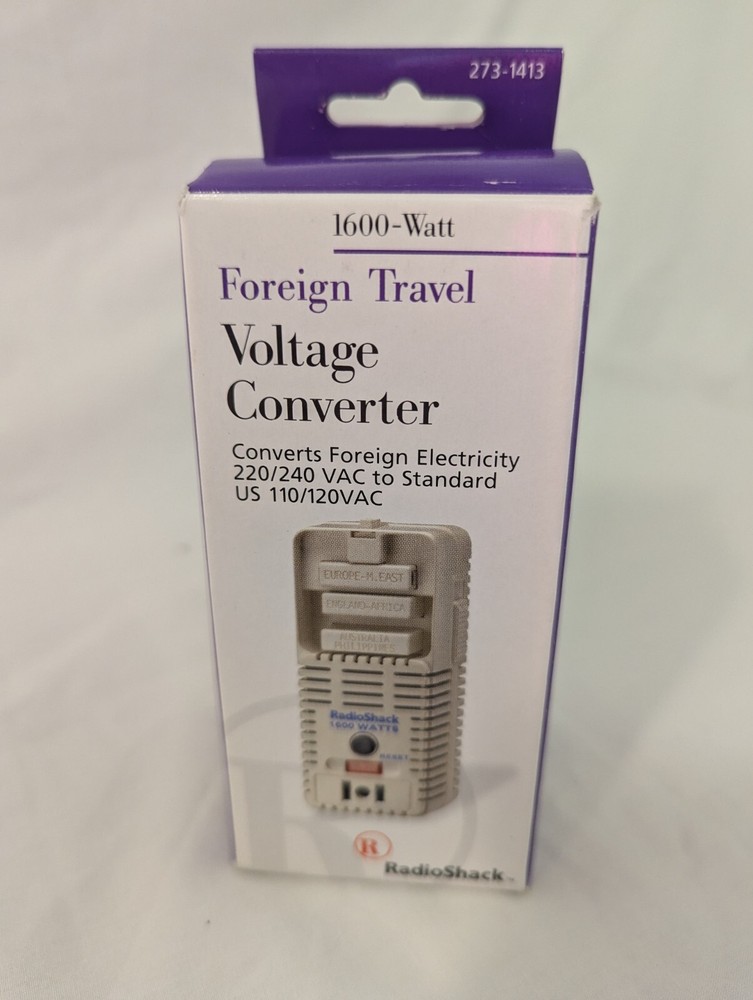 RadioShack Foreign Travel Voltage Converter 1600 Watt 273-1413 AA1 EUROPEAN