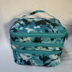 Large Makeup Toiletry Travel Bag Case Tie Dye 3 Zippered Compartments