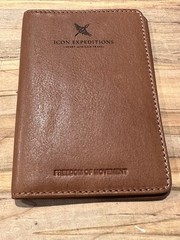 Passport Wallet – Brown Leather – Icon Expeditions – Freedom Of Movement NWOT