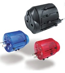 Universal Travel Adapter All in One World Plug Converter Blue Red US EU UK AU