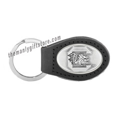NCAA South Carolina Gamecocks Zep-Pro Leather Concho Key Fob black keychain