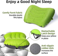 Camping Pillow – Inflatable Pillow – Travel Pillows for Backpacking & Airplan…