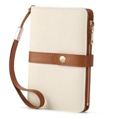 Small Wallet Women RFID Blocking Vegan Leather Slim Thin Bifold Beige Brown
