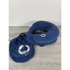 BCOZZY Chin Supporting Travel Pillow Navy Blue Grey Neck Support with Carry Bag