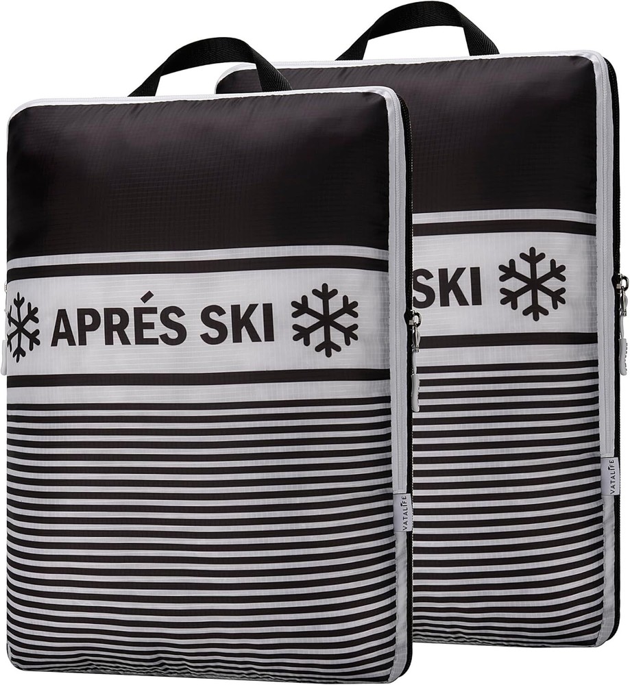 Vatalife Extra Large Compression Packing Cubes 2pc Set for Suitcase APRES SKI