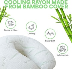 Sacred Thread Rayon Derived from Bamboo Travel Neck Pillow for Airplanes, Mem…