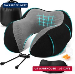 Travel Pillow Premium Memory Foam, Comfortable & Supportive Neck Pillow, Sleepin