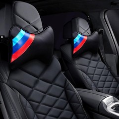 BMW PU Leather Neck Support Pillows 2PCS