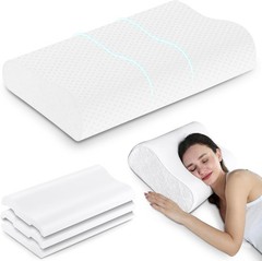 Luxury Cooling Memory Foam Bed Pillow – 4 Heights for Personalized Sleep Support