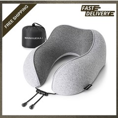 Travel Neck Pillow Memory Foam Soft Cotton Cover Support Travel Pillow for