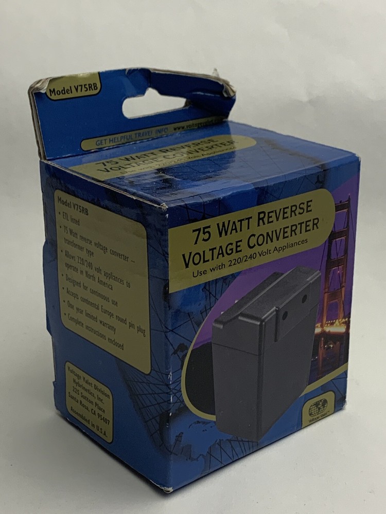 *NEW* VOLTAGE VALET 75 WATT REVERSE VOLTAGE CONVERTER USE WITH 220/240- V75RB