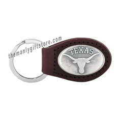 NCAA Texas Longhorns Zep-Pro Leather Concho Key Fob brown keychain