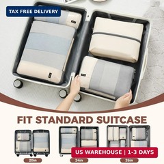 BAGAIL Lightweight Compression Packing Cubes for Travel, 6 Set, Beige | Salis Ny