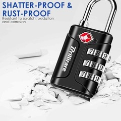 2/4 Pack TSA Approved Luggage Locks Combination Travel Padlock 3-Digit Waterproo