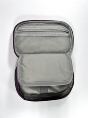 Purple Electronics Cable Organizer Travel Pouch Zippered Small Cord Case