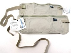Set of 2 Lewis N. Clark Travel Money Belt Lined w/ CoolMax – Tan / Khaki – New