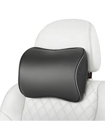 Black Car Headrest Pillow Memory Foam Car Neck Pillow with Adjustable Strap Soft
