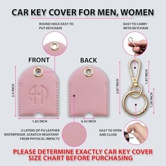 Leather Keys Sleeve for Broken Car Key Loop Large – Pink 06 (2.4″x1.83″)