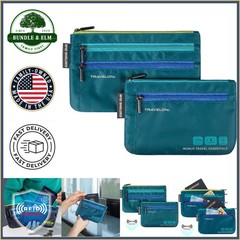 Slim RFID Travel Wallets with Zipper Closure for Currency and Travel Docs
