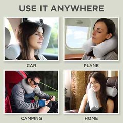 Dot&Dot Twist Memory Foam Travel Pillow for Neck Lumbar and Leg Support GRAY