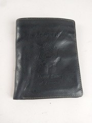 FOSSIL PASSPORT ID & CARD HOLDER Zipper Compartment & Bill Area Brown VtgLeather