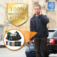 Money Belt – Passport Holder Secure Hidden Travel Wallet with RFID Blocking US