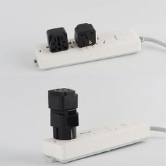 2 Pack US Travel Plug Adapter, UK/EU/AU/CN to USA Grounded 3 Prong Power Convert