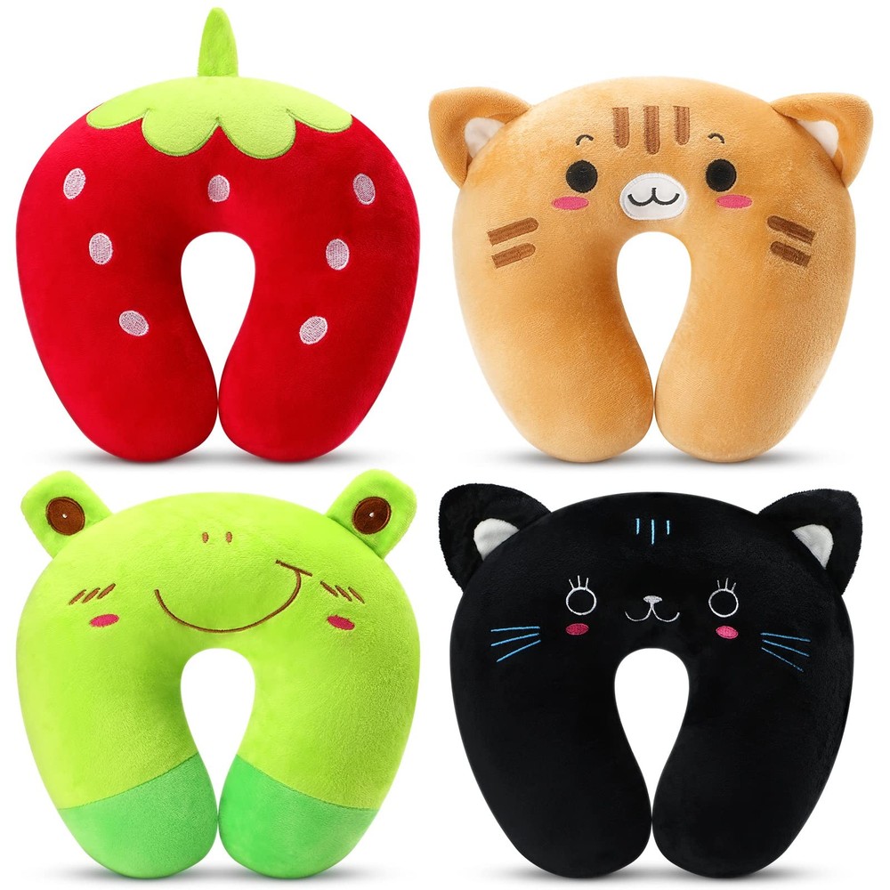 4 Pcs Travel Pillow for Cute Animal Neck Head Chin Pillow Soft U Shaped Neck …