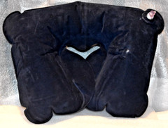 Inflatable Neck Travel Pillow Blue Velvet