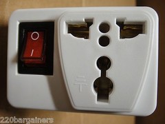 UK Plug Adapter W/ Power ON/OFF Switch -British Style 3-Pin Adapter