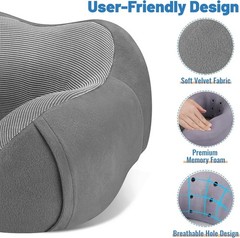 Travel Pillow Premium Memory Foam, Comfortable & Supportive Neck Pillow, Slee…