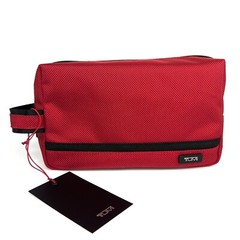 TUMI Travel Kit Medium Accessory Pouch Red with Black Trim