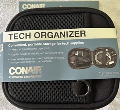 CONAIR – Tech Organizer for Storage Cables and Chargers 3 Compartments To Store